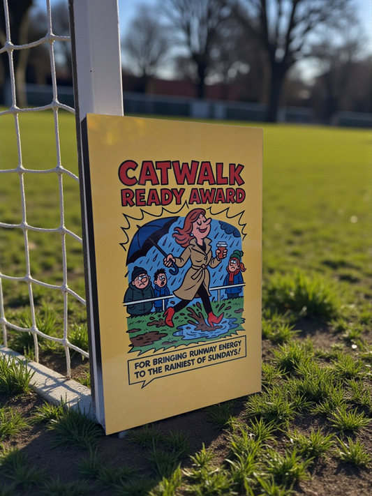 Catwalk Ready Award – Funny Grassroots Football Plaque