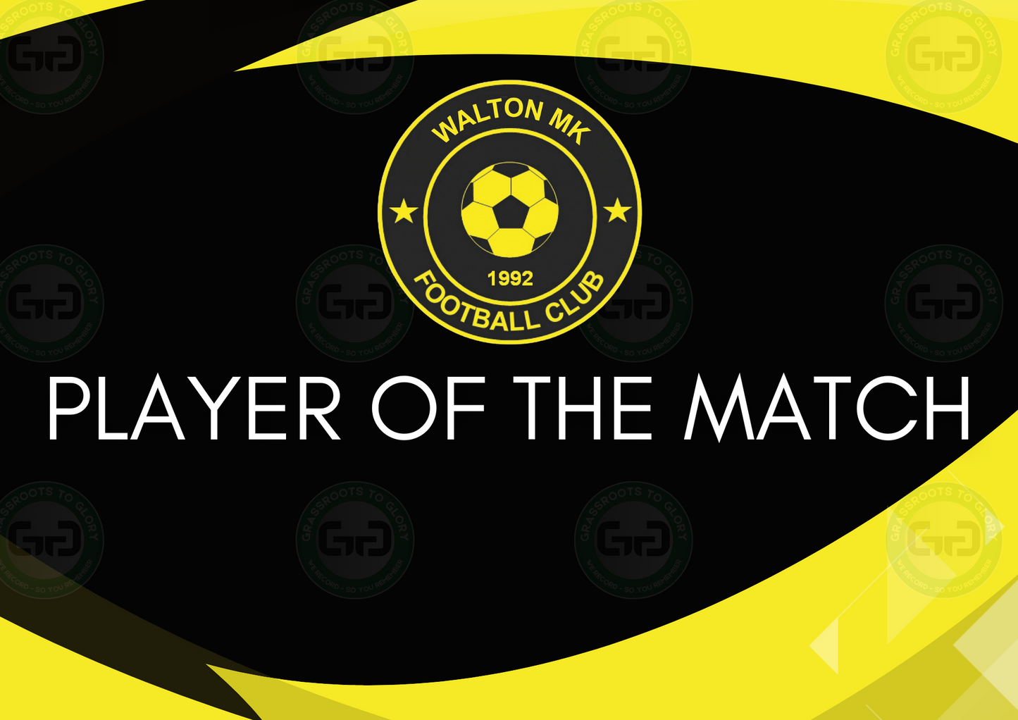 Walton MK Club Branded A4 Player of the Match Certificate