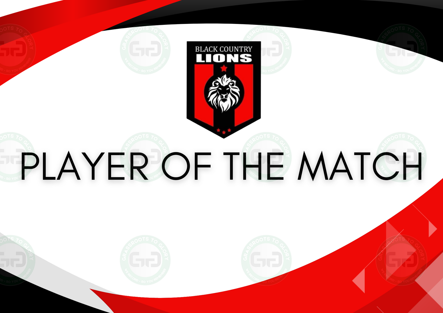 Black Country Lions Club Branded A4 Player of the Match Certificate