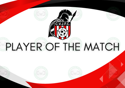 C.V.J.F.C Club Branded A4 Player of the Match Certificate