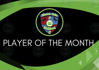 Warner Colts Wolfsburg A4 Player of the Month Certificate