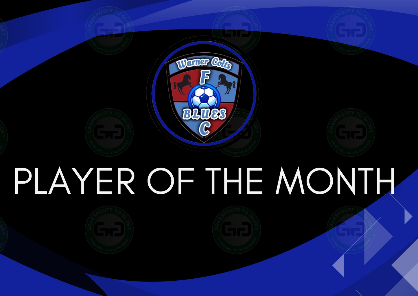 Warner Colts Blues A4 Player of the Month Certificate