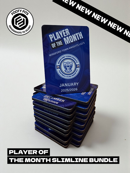 Player of the Month Club Plaque Bundles (Slimline with Stand)